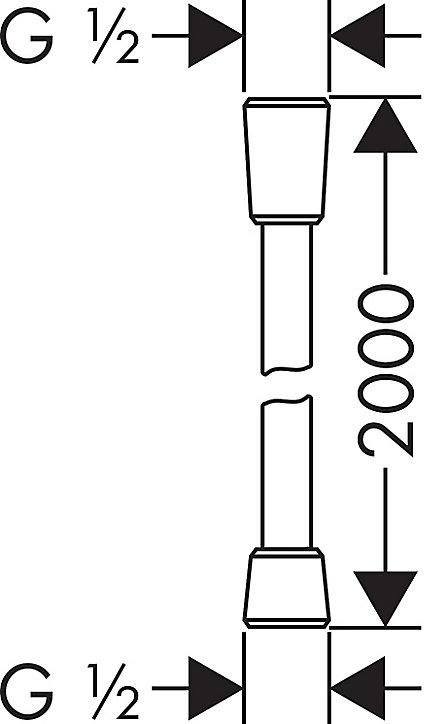 Flexible de douche longueur 200 cm Hansgrohe Isiflex chromé raccordement M 1/2