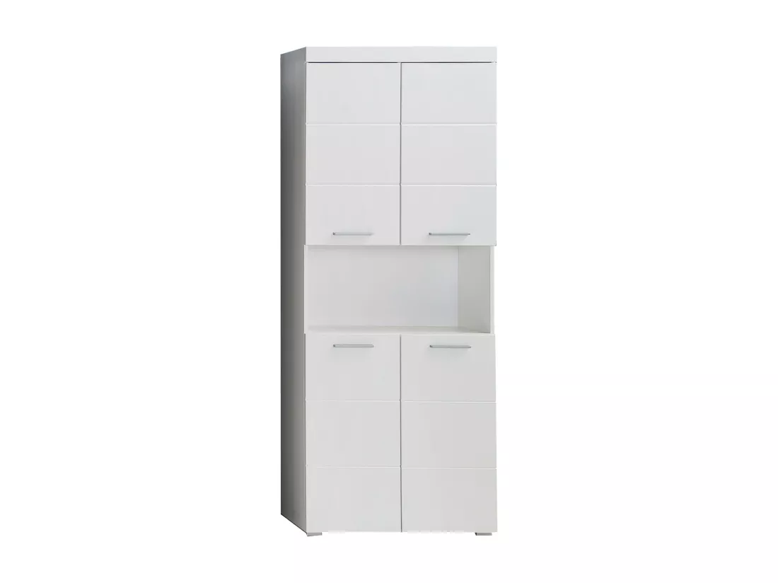 Meuble de salle de bain mélaminé - Meuble Colonne. Blanc brillant. L-H-P : 73 - 190 - 31 cm