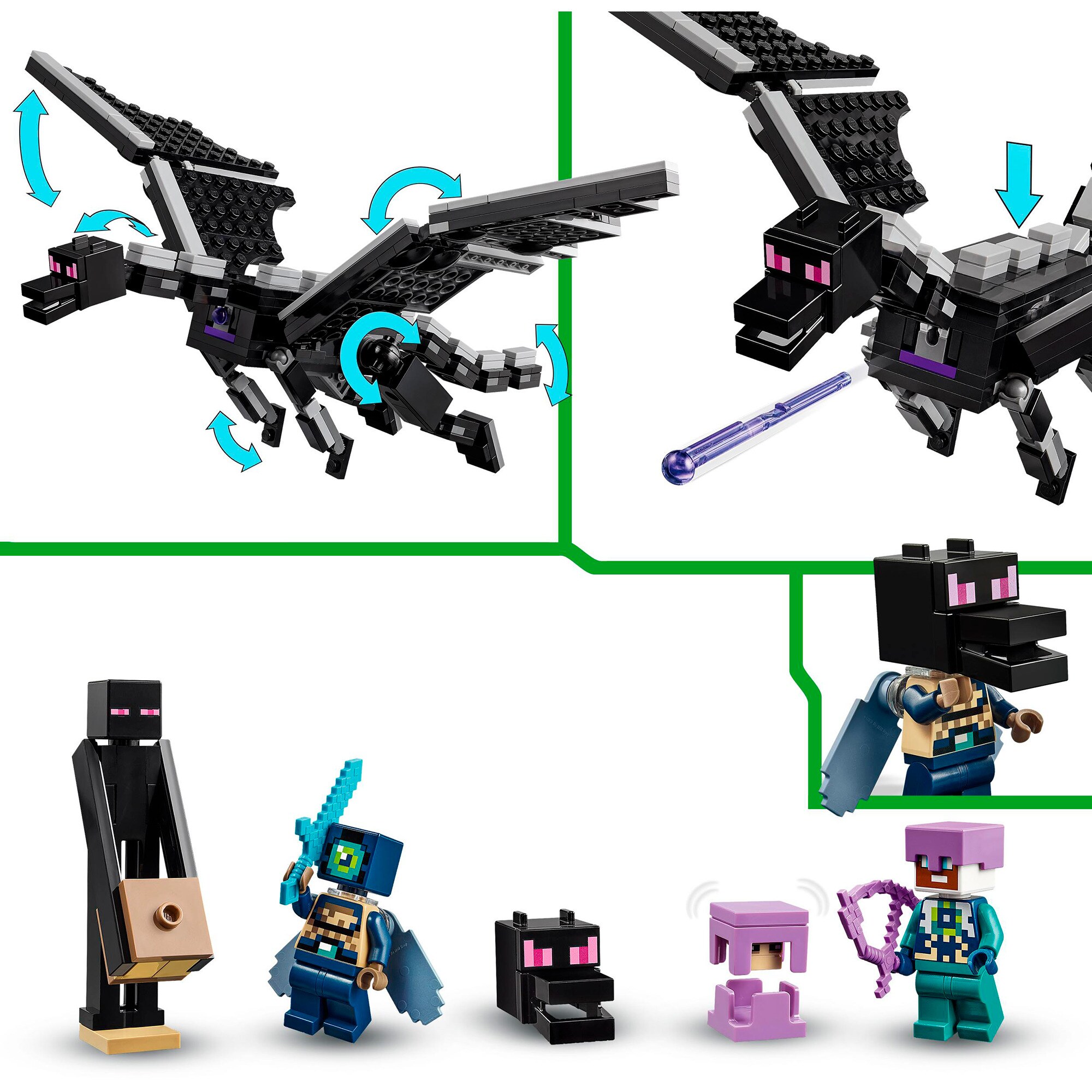 LEGO Konstruktionsspielzeug Minecraft Der Enderdrache und das Endschiff