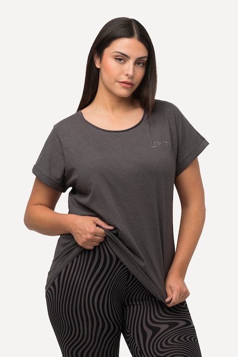Loungewear-Shirt, Oversized, Stickerei, Rundhals, Halbarm