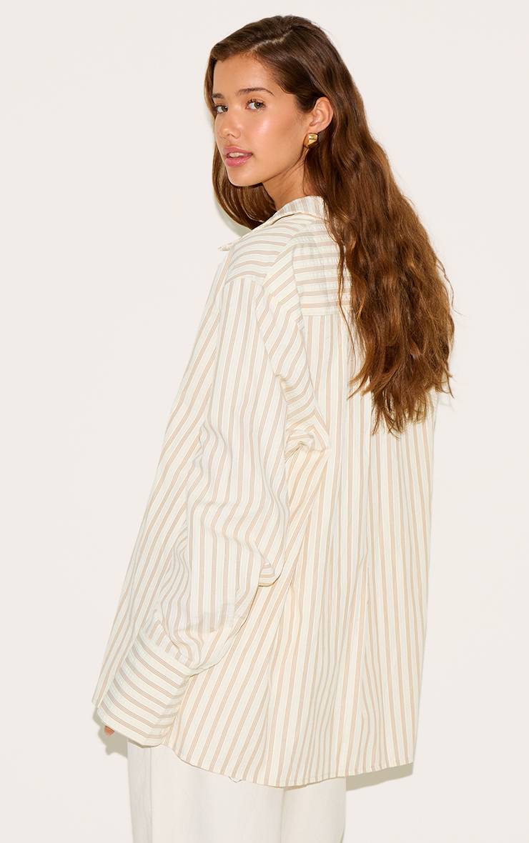 Crème Chemise Oversize À Poignets Rayés