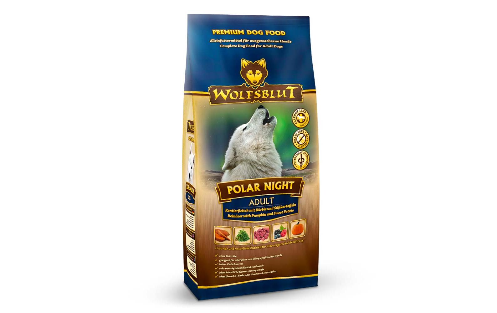 Trockenfutter Dog Polar Night Adult, 2 kgMit Rentier und Kürbis