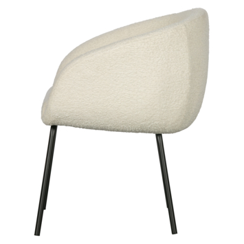 WOOOD eetkamerstoel Noelle off-white bouclé stof