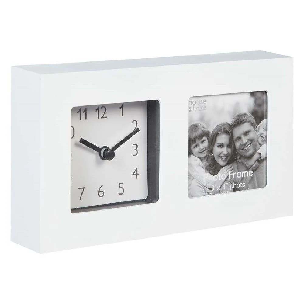 Horloge avec cadre photo à poser