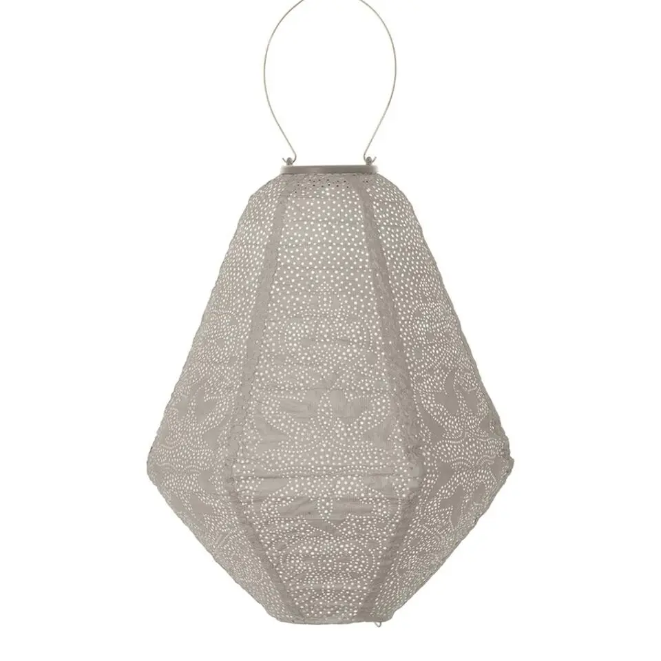 LUMIZ Solar Lampion Marrakesh Can - 30 cm - Licht Taupe