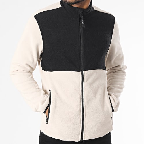 Veste Polaire Zippée Flame Fleece Beige Noir