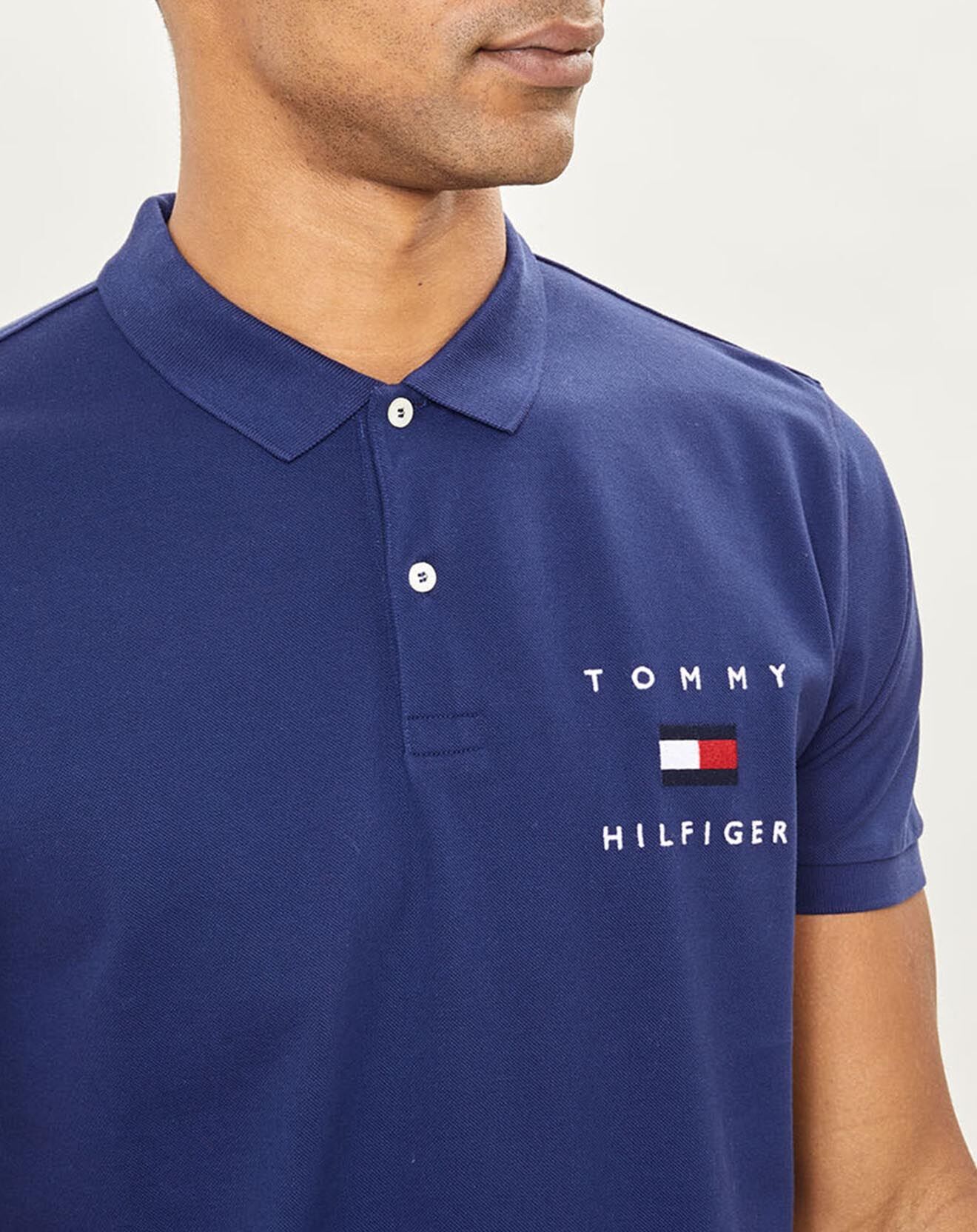 Tommy Hilfiger Polo Logo Flag Coton Bio bleu foncé