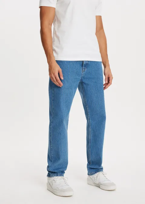 Bruno stripe straight jeans blauw (BLW.USM)