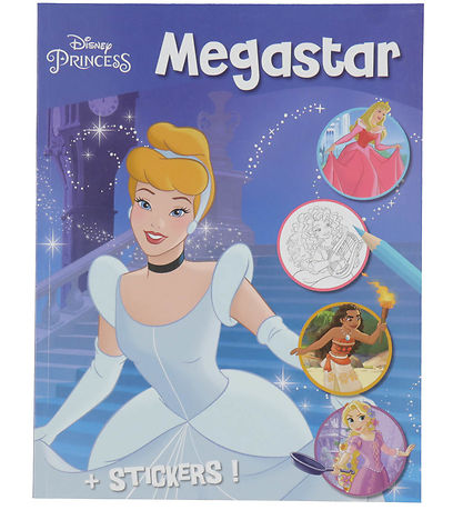 Megastar Malebog m. Klisterm?rker - 128 Sider - Disney Princess
