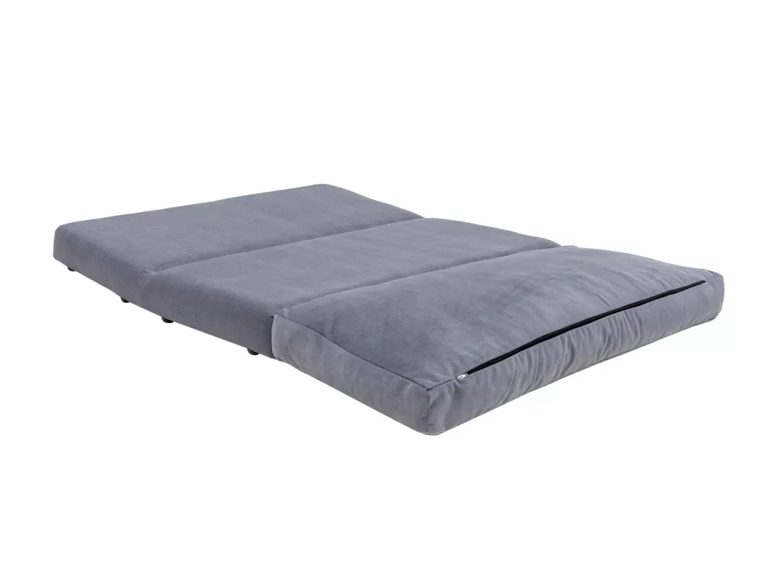 Fauteuil convertible multipositions velours Talya-Couleur Gris-2 places