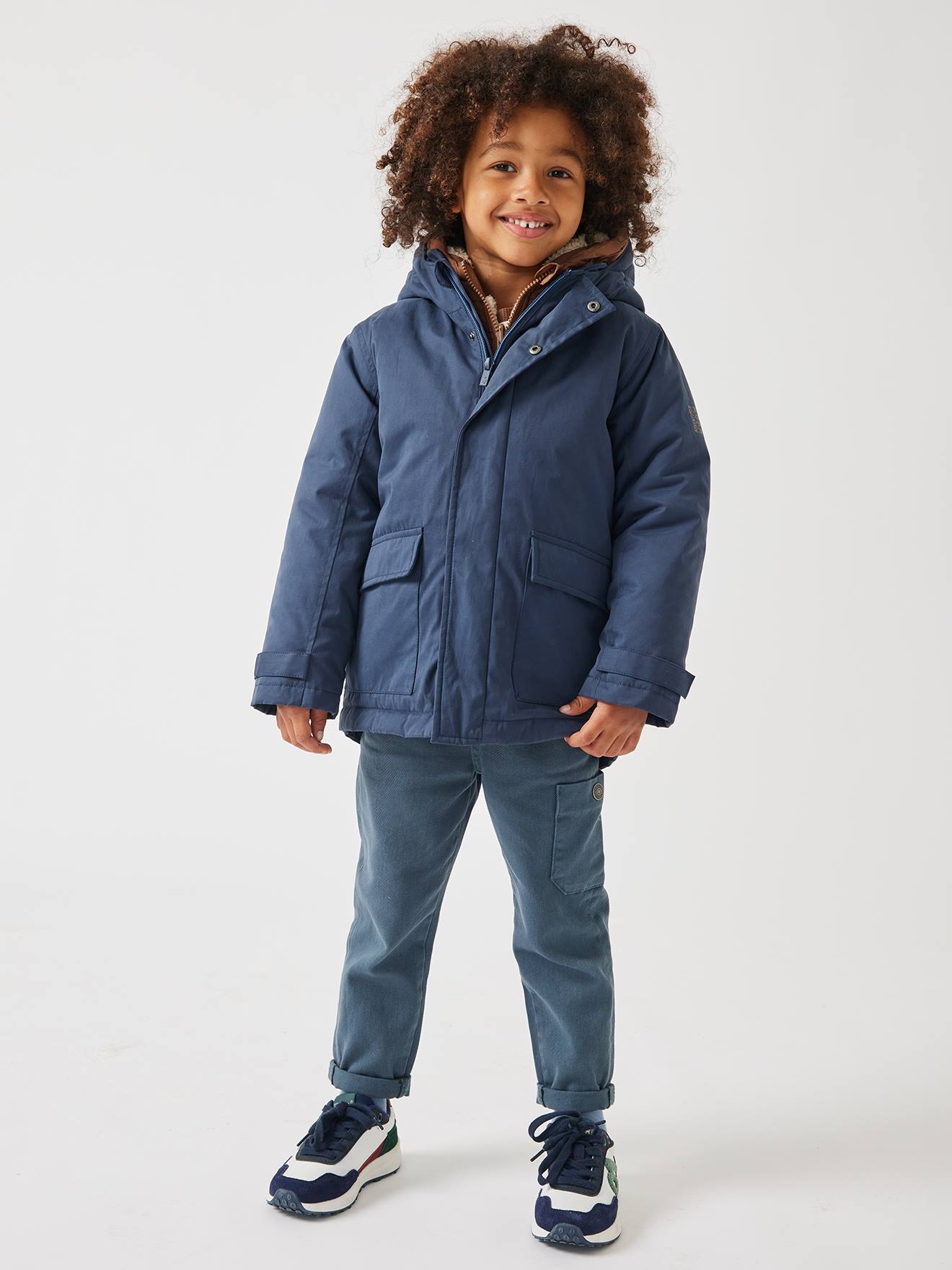 Parka 3 em 1 com jaqueta removível, infantil, azul escuro
