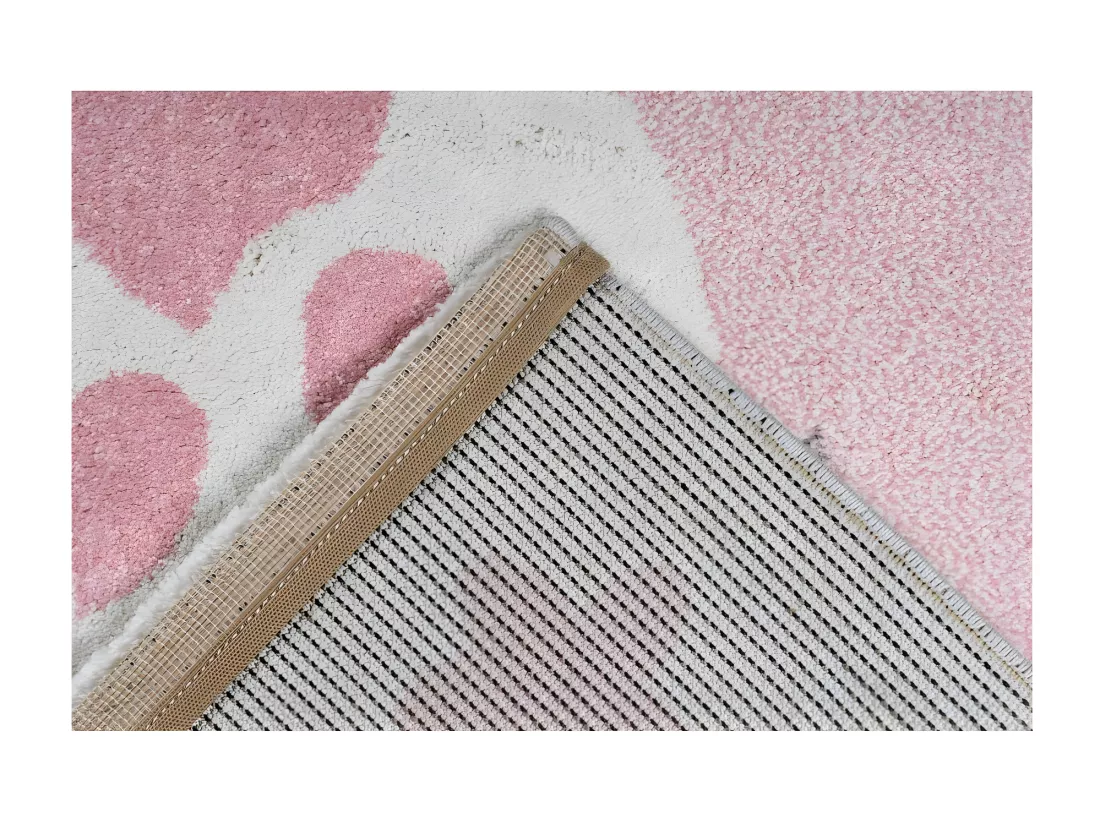 Tapis enfant 150x80cm, design A723O coloris rose - Confort et élégance pour votre intérieur