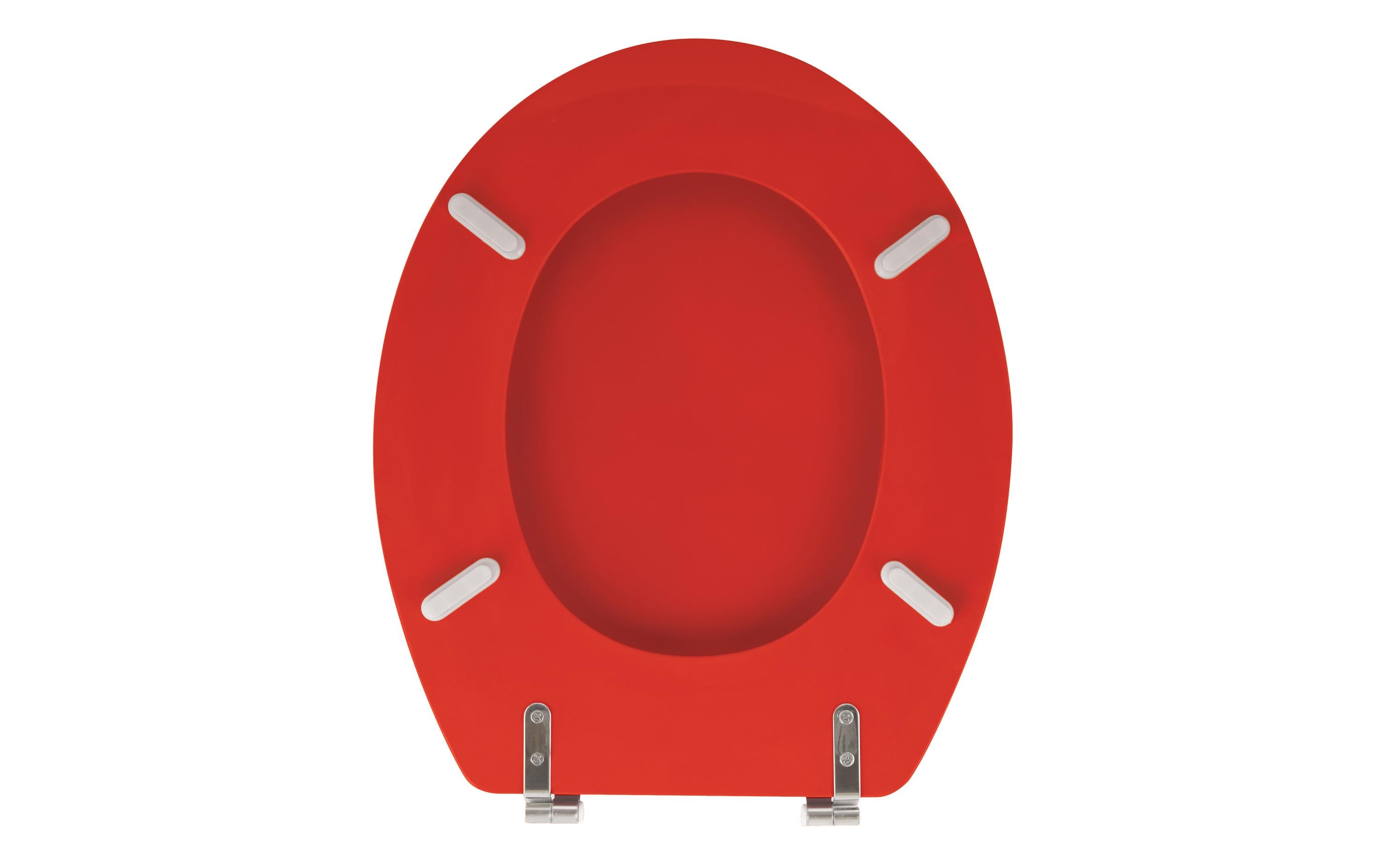 Toilettensitz RotToilettensitz aus MDF mit Edelstahlscharnieren