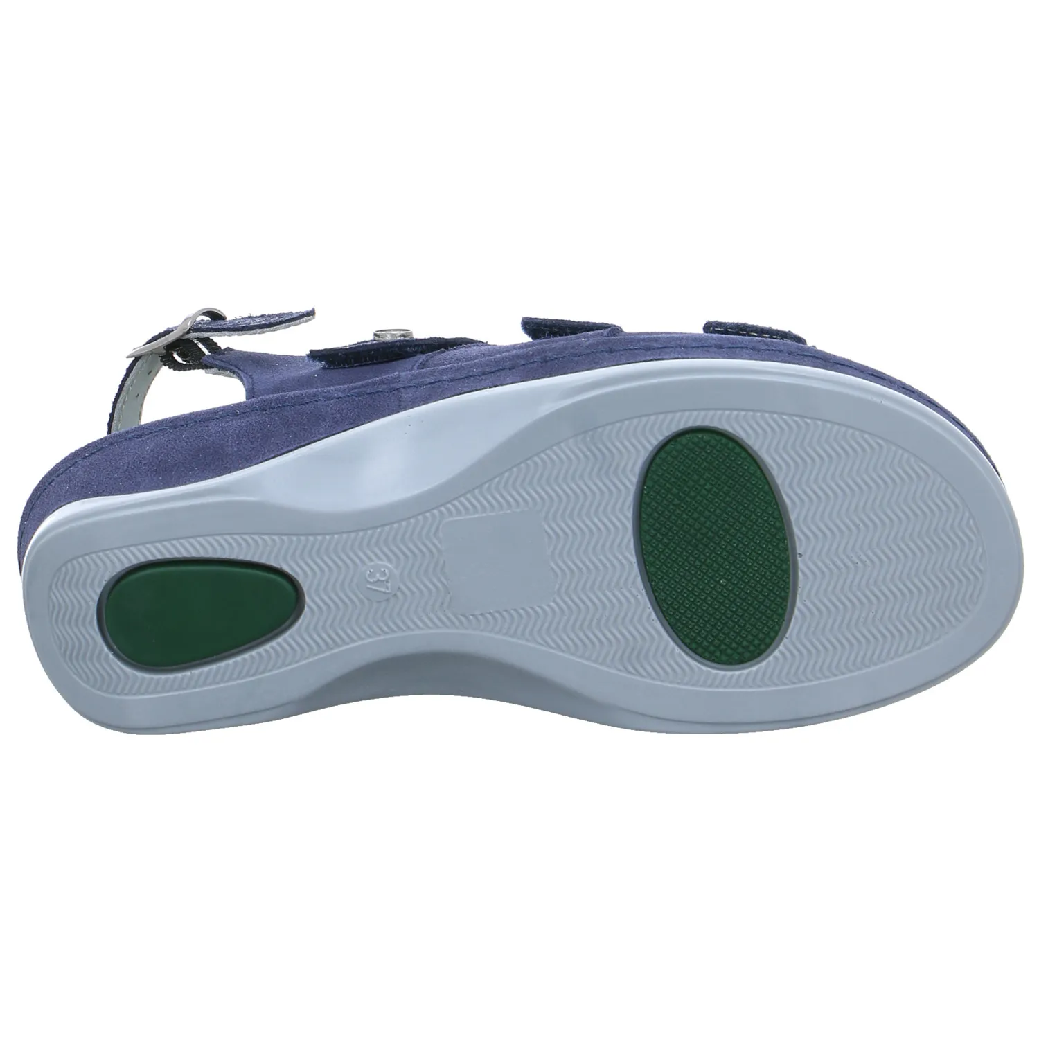 MUBB Comfort-Sandalette Blau Leder  mit Wechselfussbett