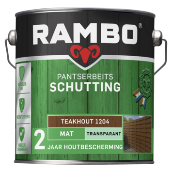 Rambo Pantserbeits Schutting mat transparant teakhout 2,5 liter