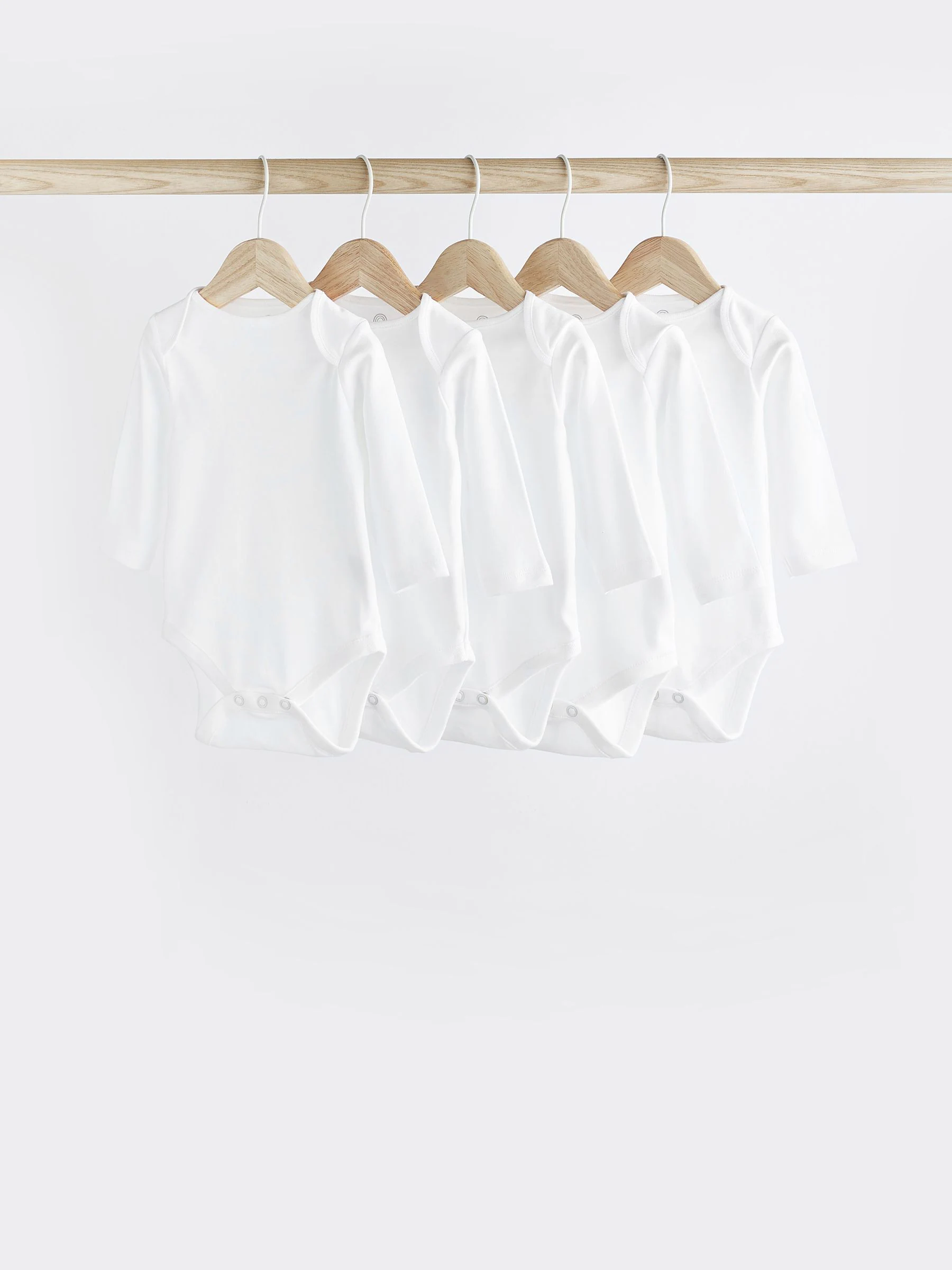Wit - Essential rompertjes met lange mouwen