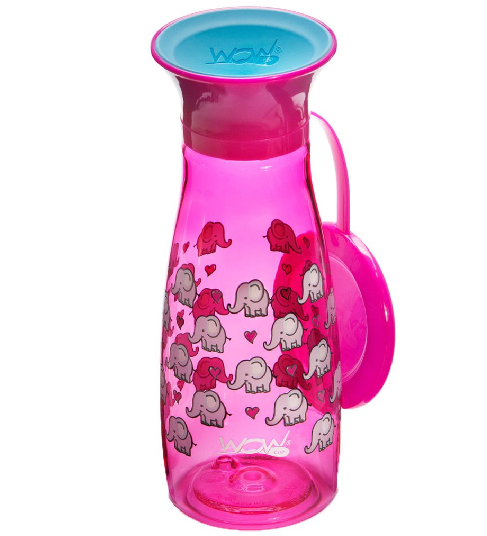 Wow Cup Trinkflasche - Mini - 350 ml - Pink m. Elefanten