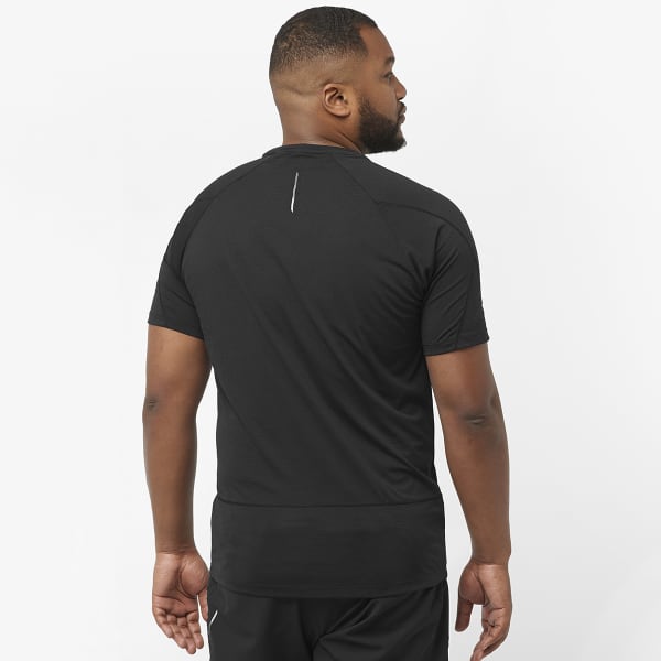 T-shirt trail SALOMON CROSS RUN SS TEE M DEEP BLACK