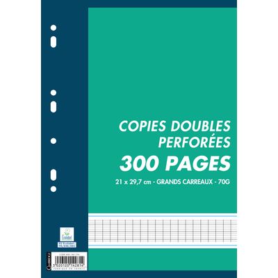 Cambridge - copies doubles - 300 pages - A4 - grands carreaux (Seyes) - perforées