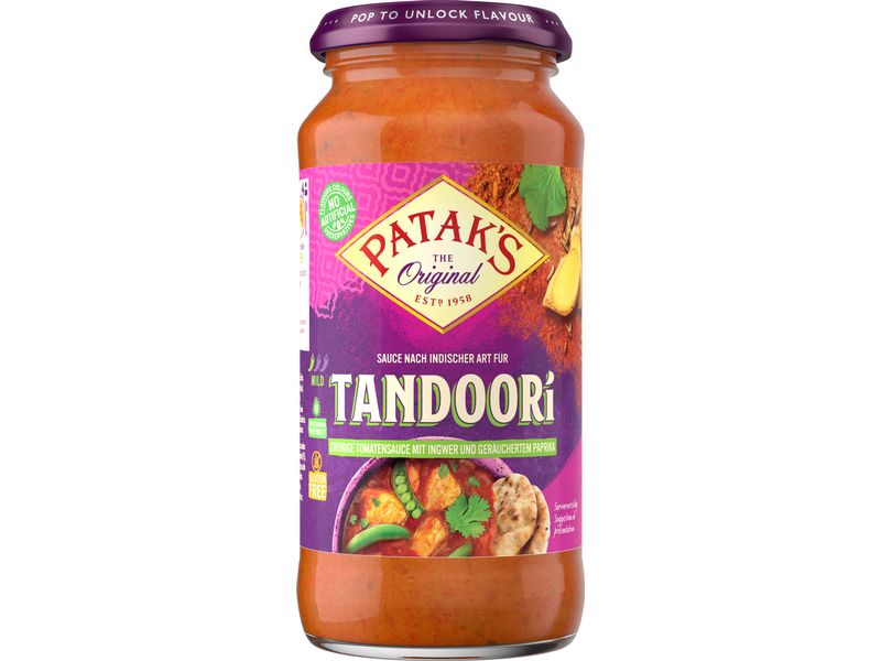 Pataks Tandoori Sauce 450 g Authentischer Geschmack aus Indien