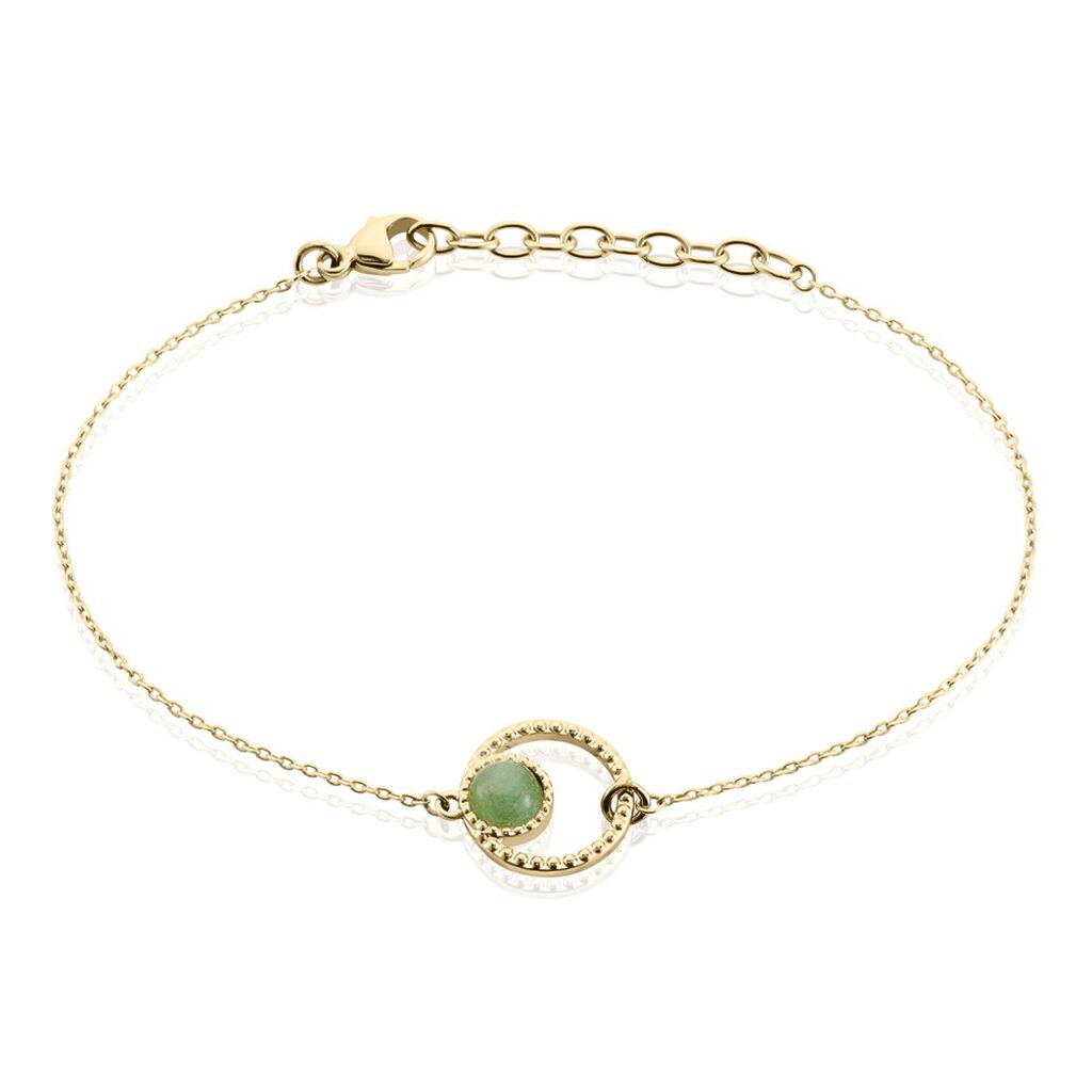 Bracelet Amalthea Plaqué Or Doré Aventurine Vert
