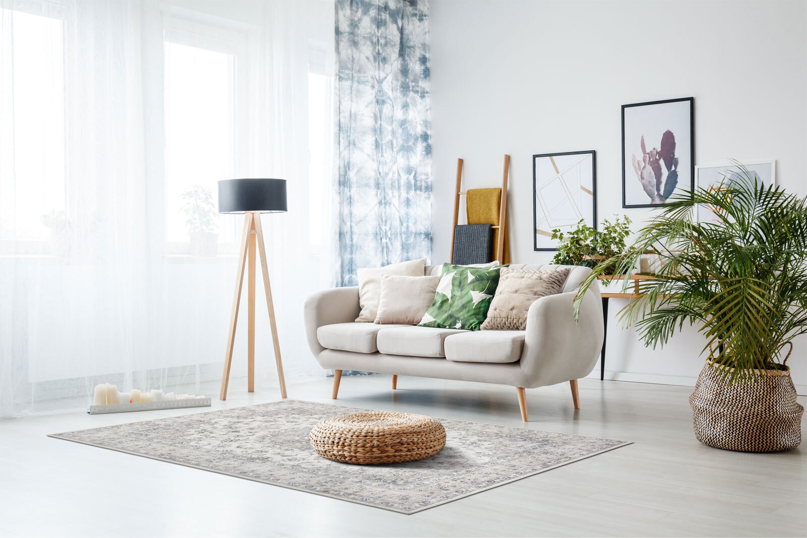 Vintage-Teppich Newcastle 160 x 230 cm Creme