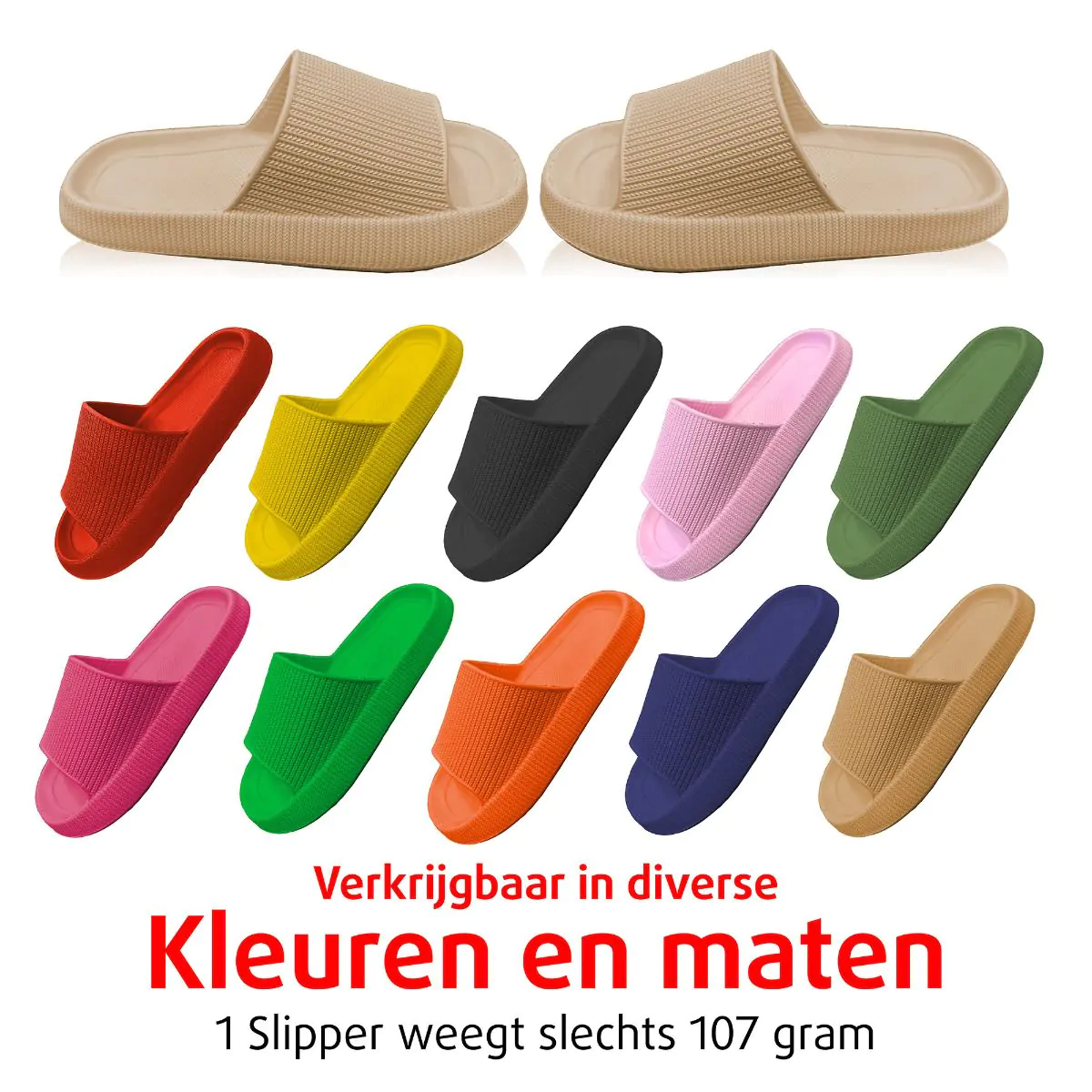 Orthopedische Zomer Badslippers (Beige)
