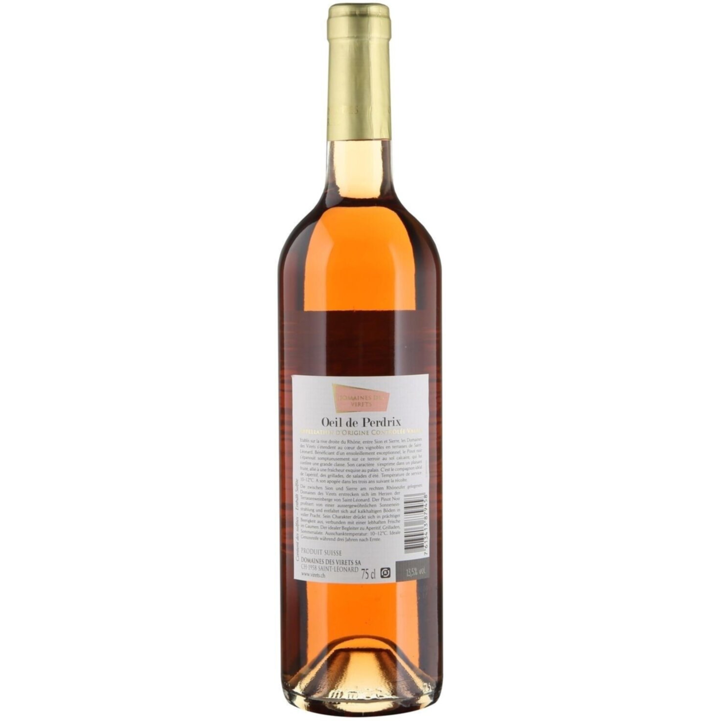 Valais AOC Oeil de Perdrix Domaines des Virets -75cl