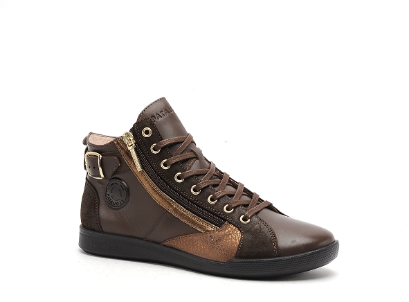 Pataugas boots bottine plates femme palme mix marron
