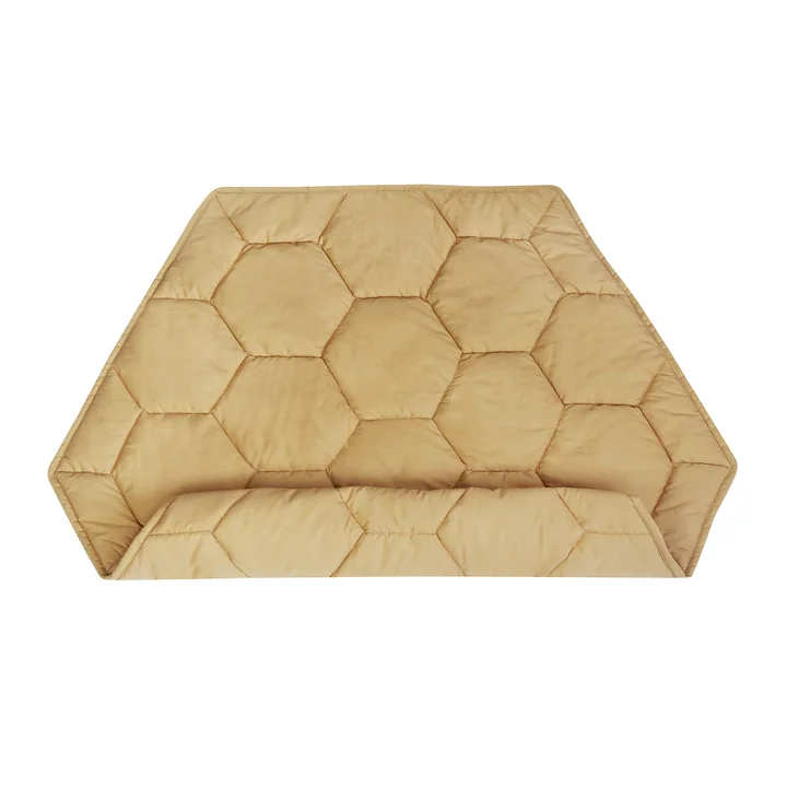 Lorena Canals - Honeycomb Spielmatte, 100 x 100 cm, honey / natural / dunkelgrau
