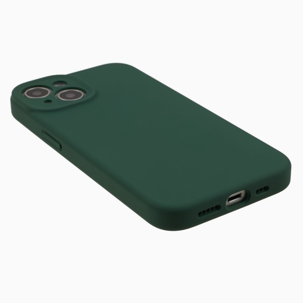 iPhone 15 Silikon Case Hülle mit Kameraschutz - Grün