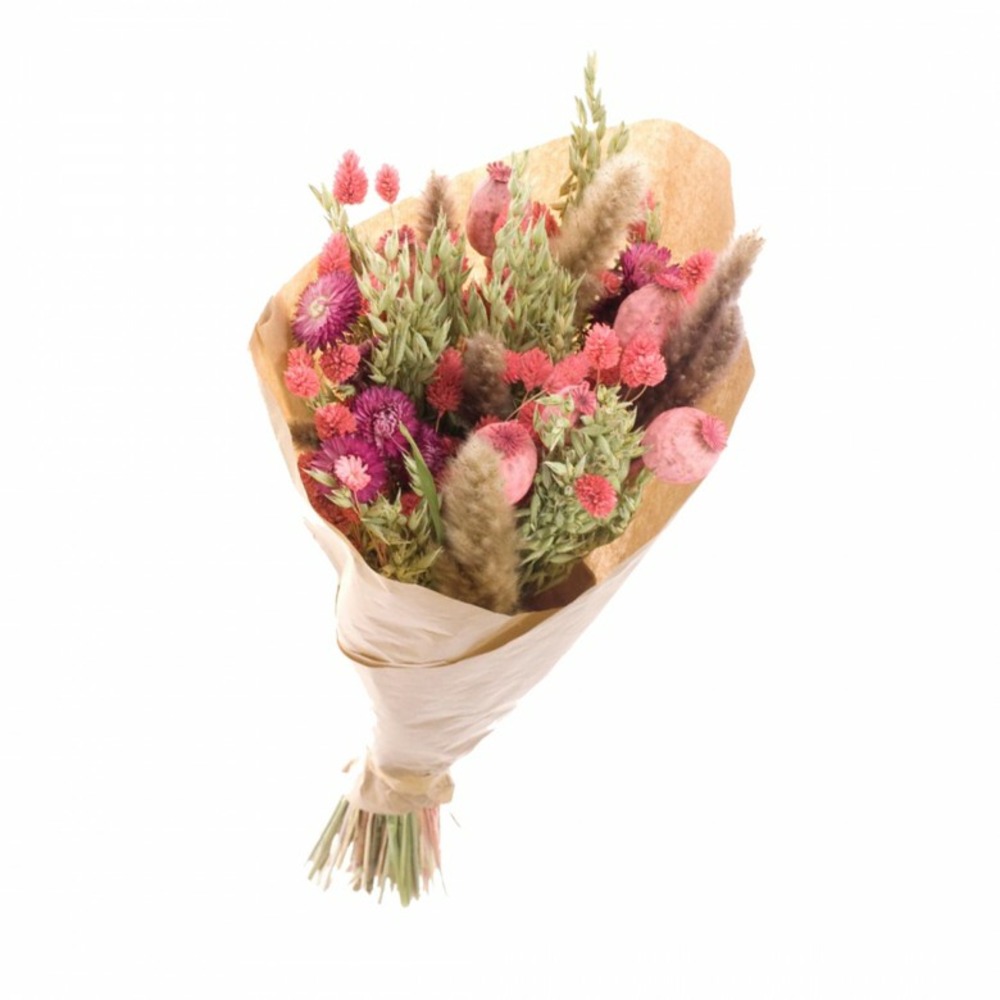 Bouquet de fleurs séchées xl mix rose/vert
