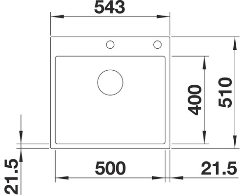 Blanco SUBLINE 500-IF/A spoelbak, 543 x 510 mm, antraciet, 524111