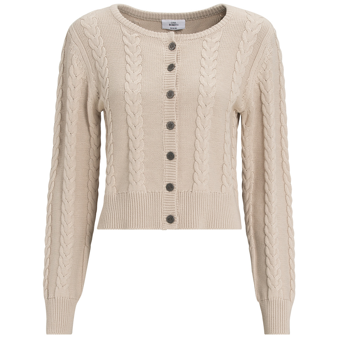 Gina Benotti Damen Strickjacke in Flecht-Struktur cremeweiss
