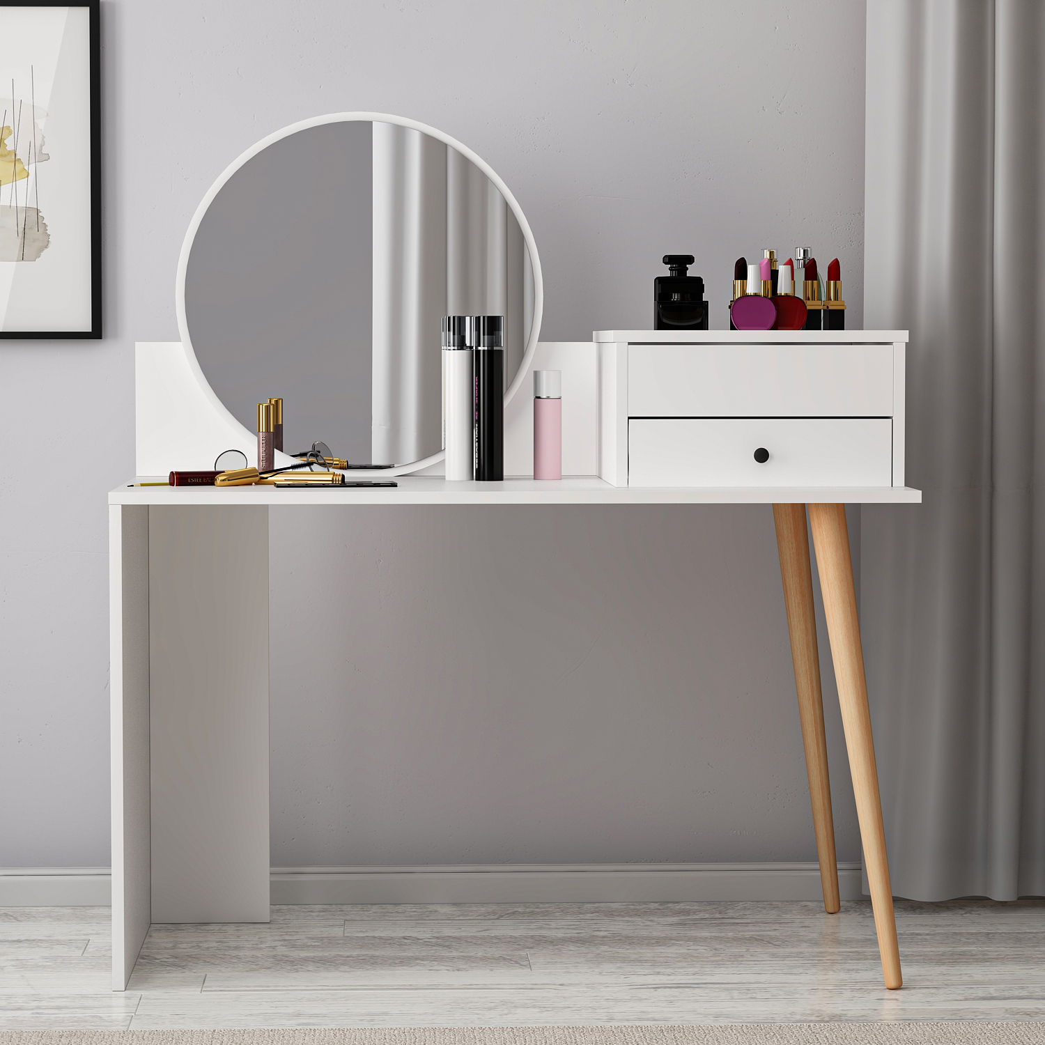 Schminktisch - weiß - mit Spiegel - 120 cm