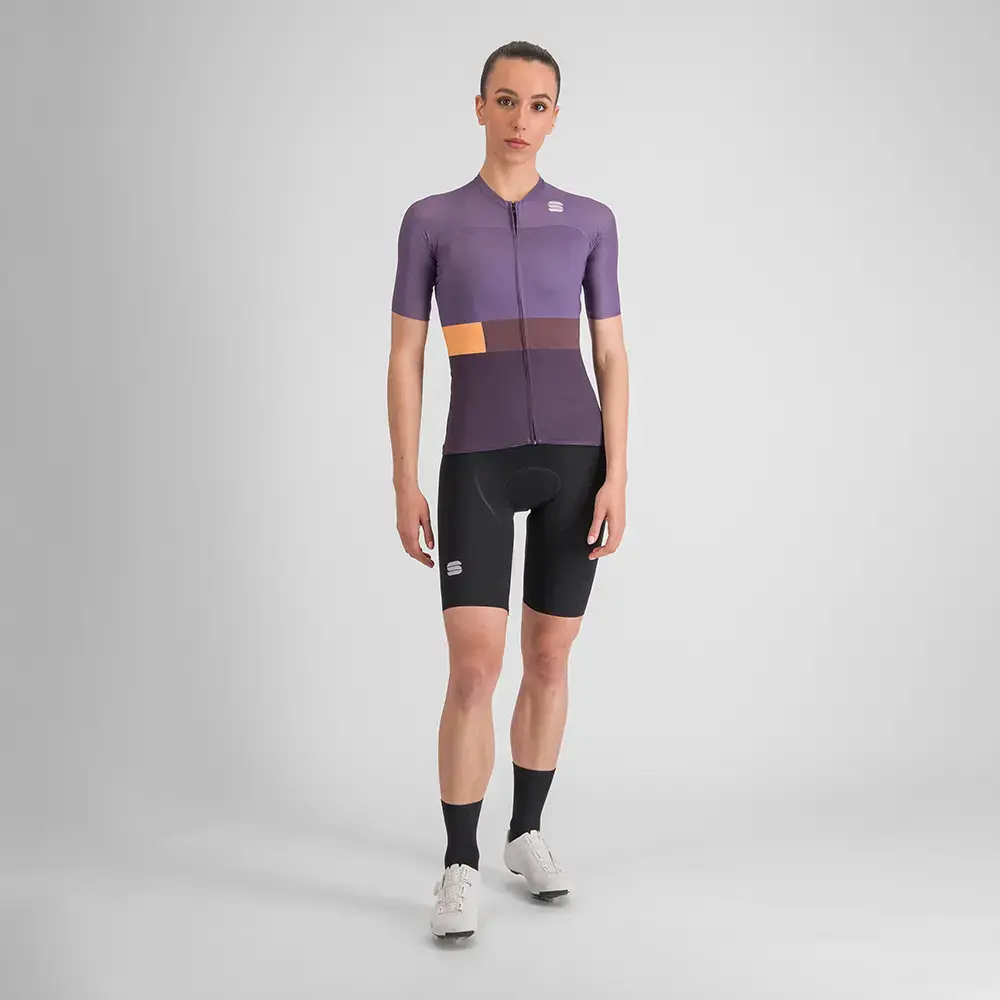 Sportful Snap Fietsshirt Korte Mouwen Paars Dames