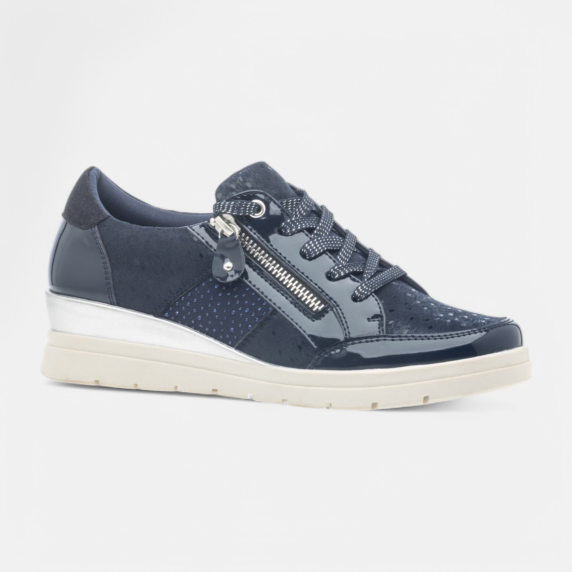 Derbies pieds sensibles Femme bleu marine