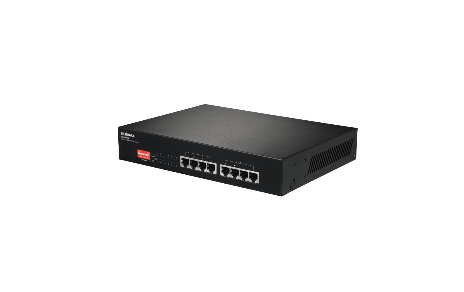 PoE+ Switch ES-1008P V2 8 Port<br>PoE-Switch mit DIP-Schalter