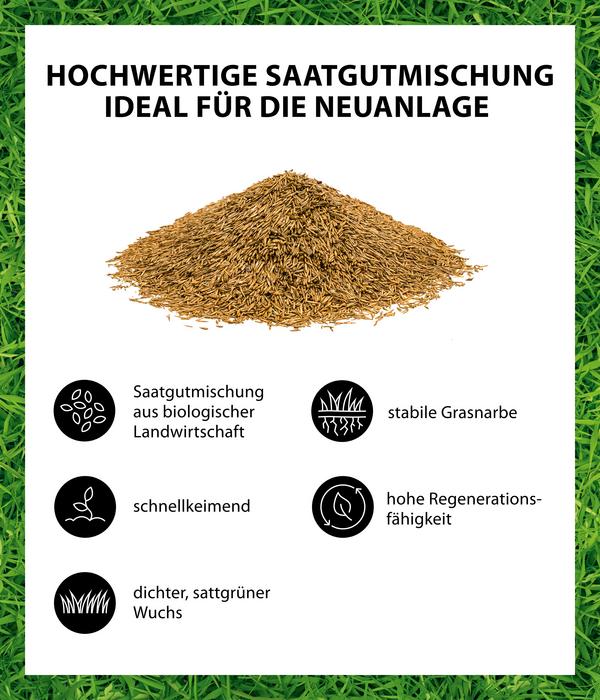 Dehner Bio Saatgut Spiel- und Sportrasen, 500