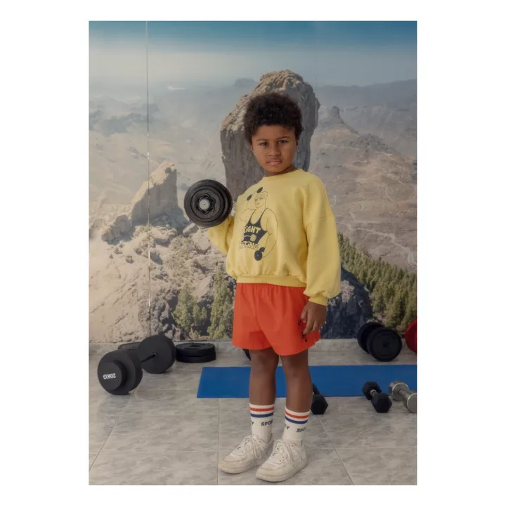 Mini Rodini Sweat Bodybuilder Coton Bio | Jaune