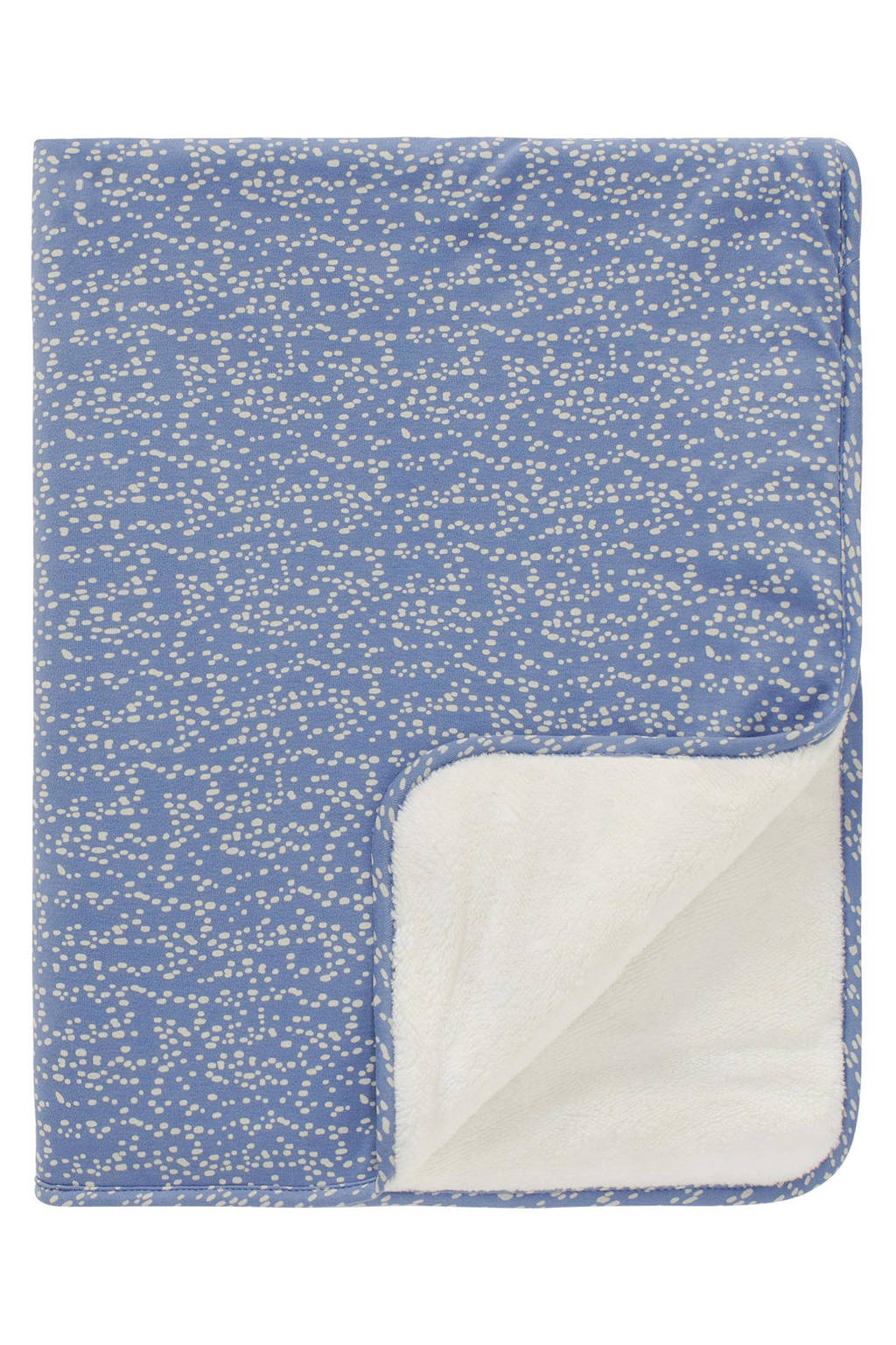 Teddy Fancy Dot reversible wiegdeken teddy75x100 cm Colony Blue