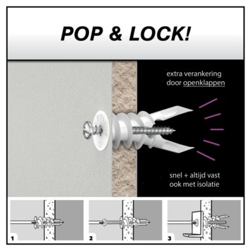 Toggler gipsplaatplug SP 9.5-15 mm met schroeven 6 stuks