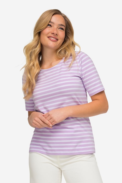 T-Shirt, Classic Fit, Streifen, Rundhals, Halbarm