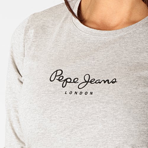 Tee Shirt Manches Longues Femme New Virginia Gris Chiné