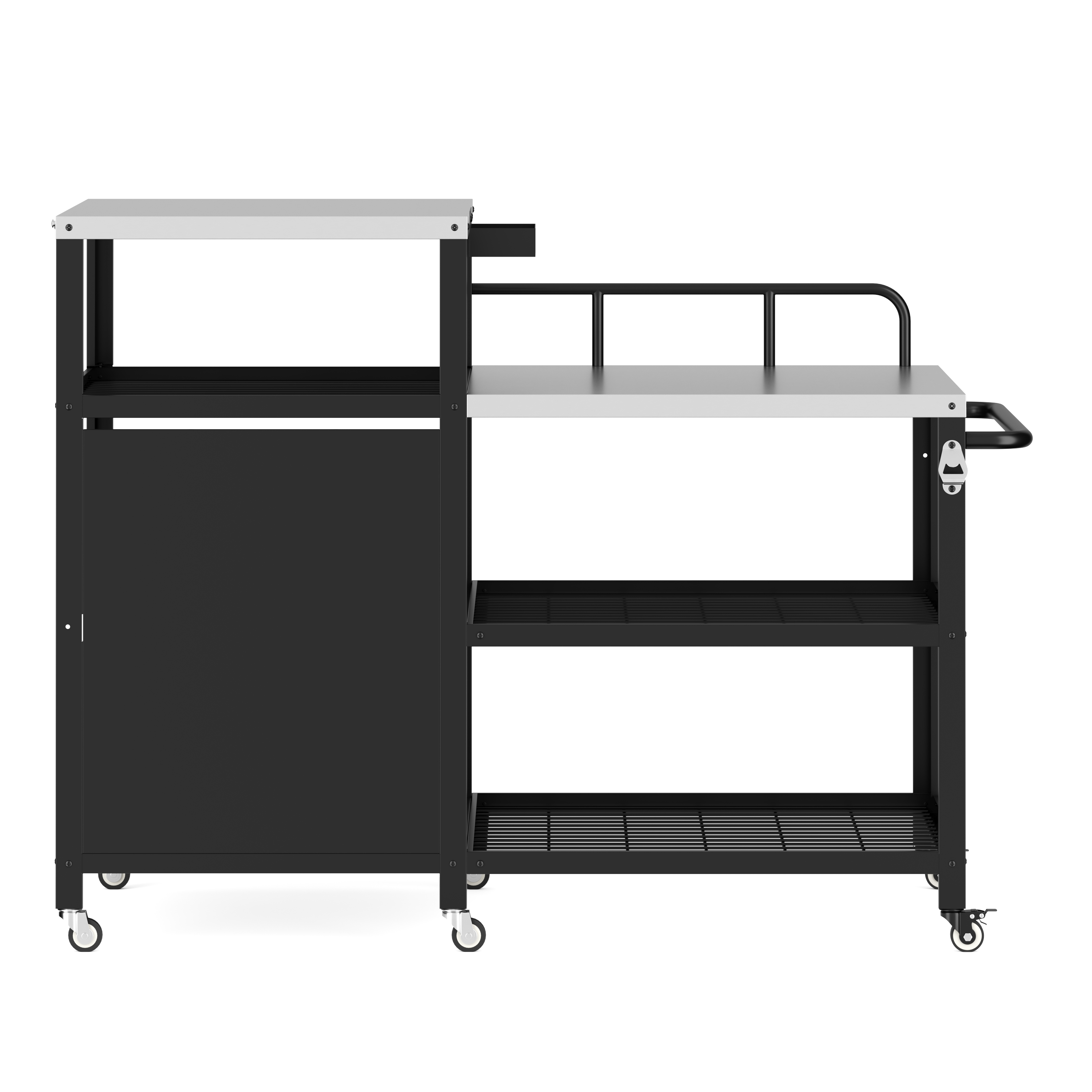 Grill Beistelltisch 135 x 70 x 107 cm schwarz