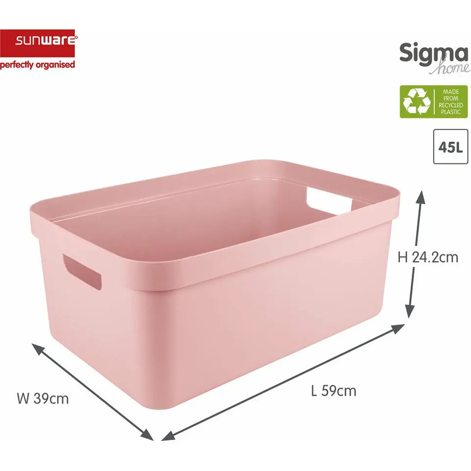 Sunware opbergbox Sigma - kunststof - 45L - lichtroze