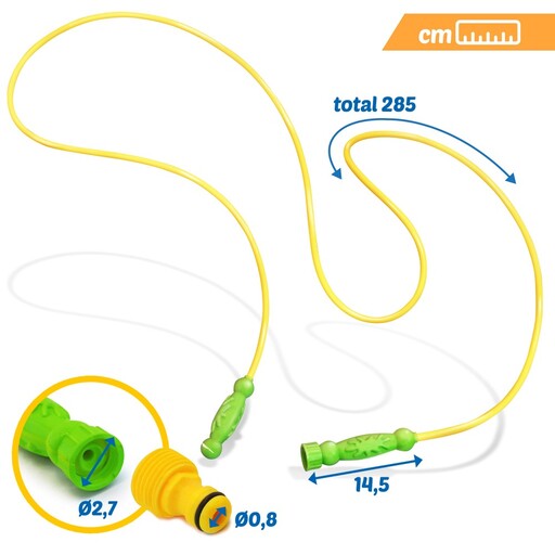 Corda de pular infantil com jatos de água, 2,85 m.