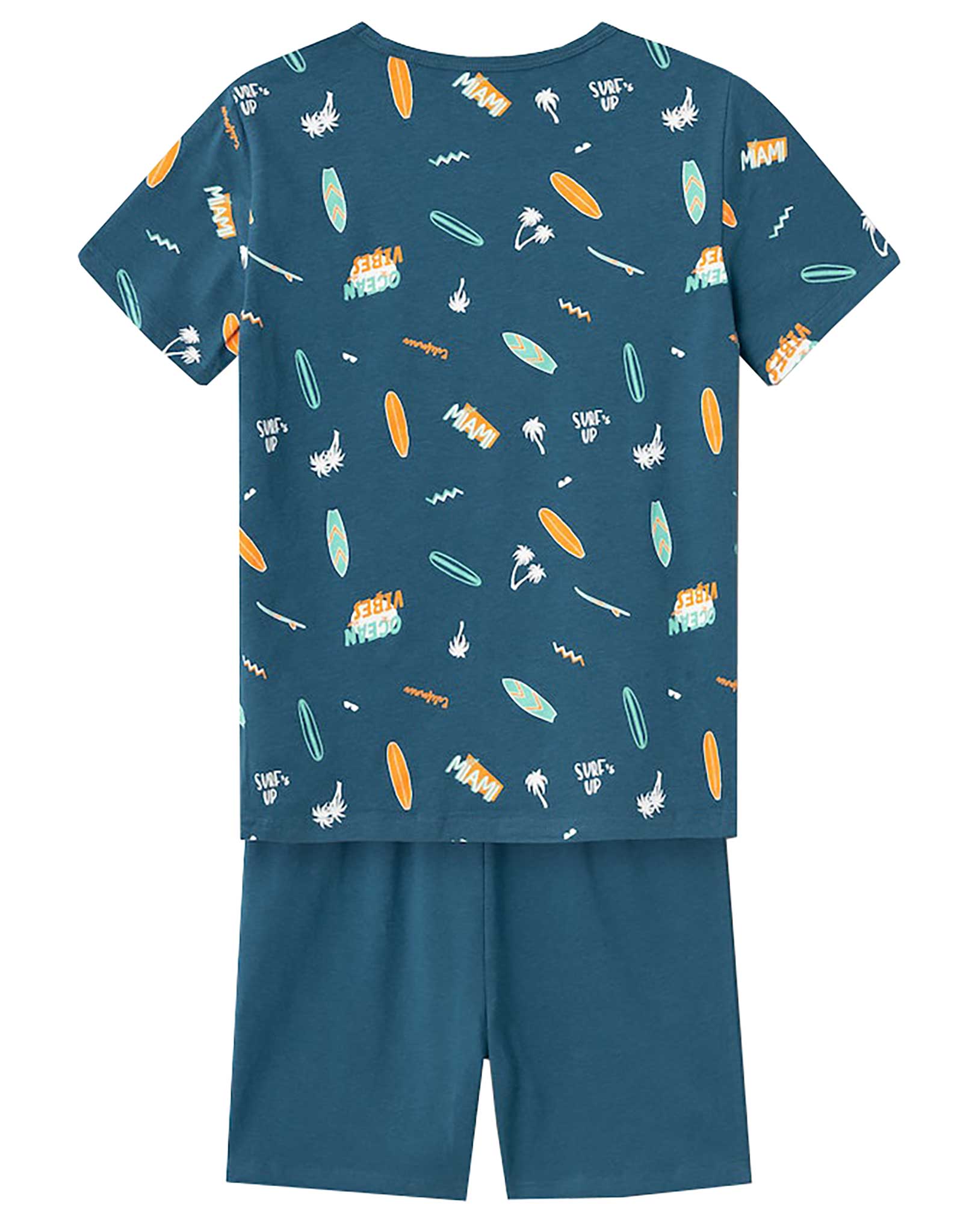 Schlafanzug NKMNIGHTSET OCEAN VIBES kurz in majolica blue