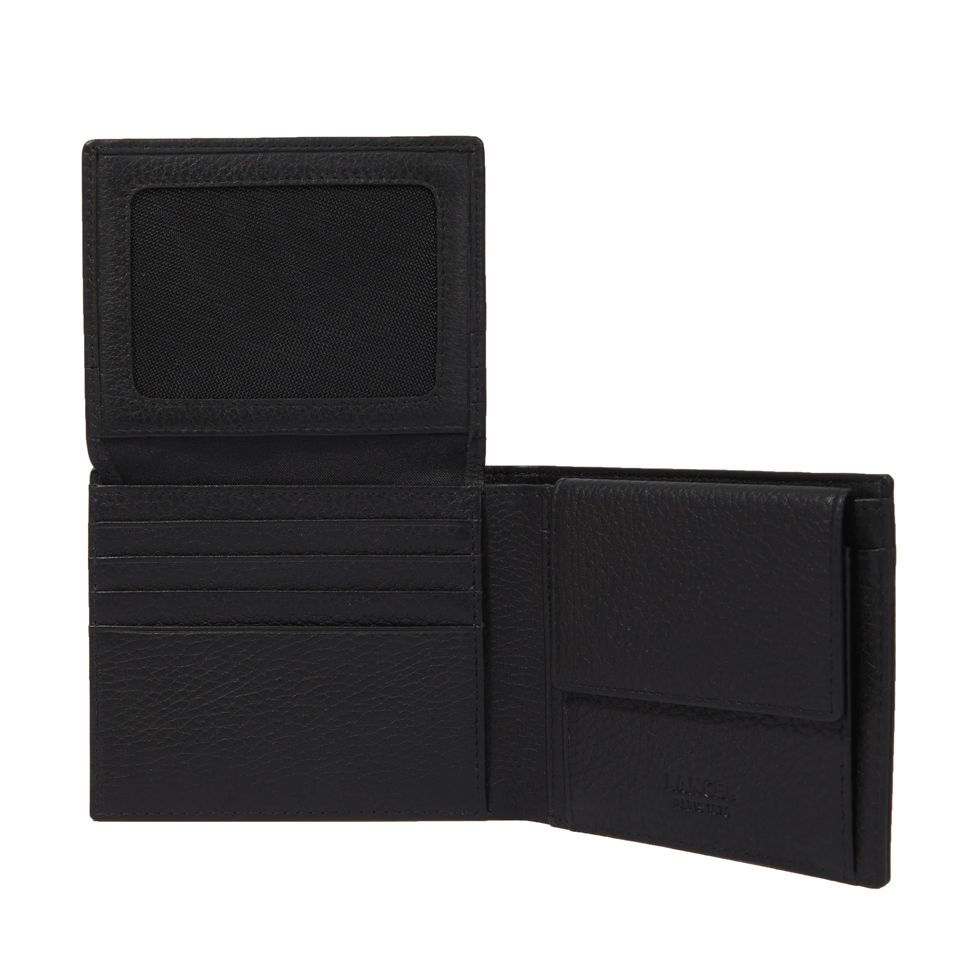 Coin compartment wallet/8CC with flap Come de Lancel-Noir