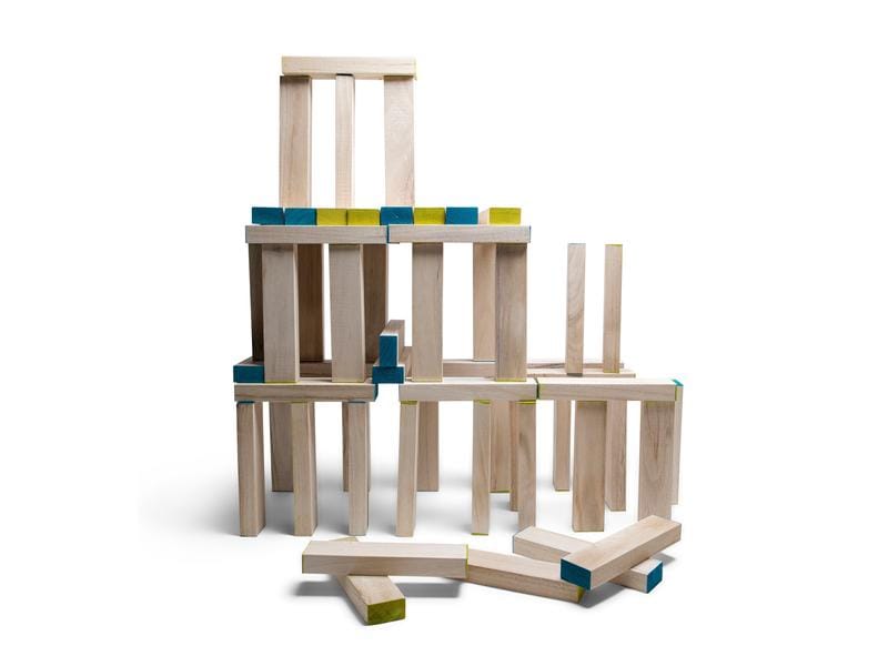 BS Toys Spiel Riesenturm ca. 100 cm Holzblockturm 60-teilig